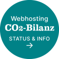 Webhosting CO2-Bilanz Button inkl. Link zu Statuspage