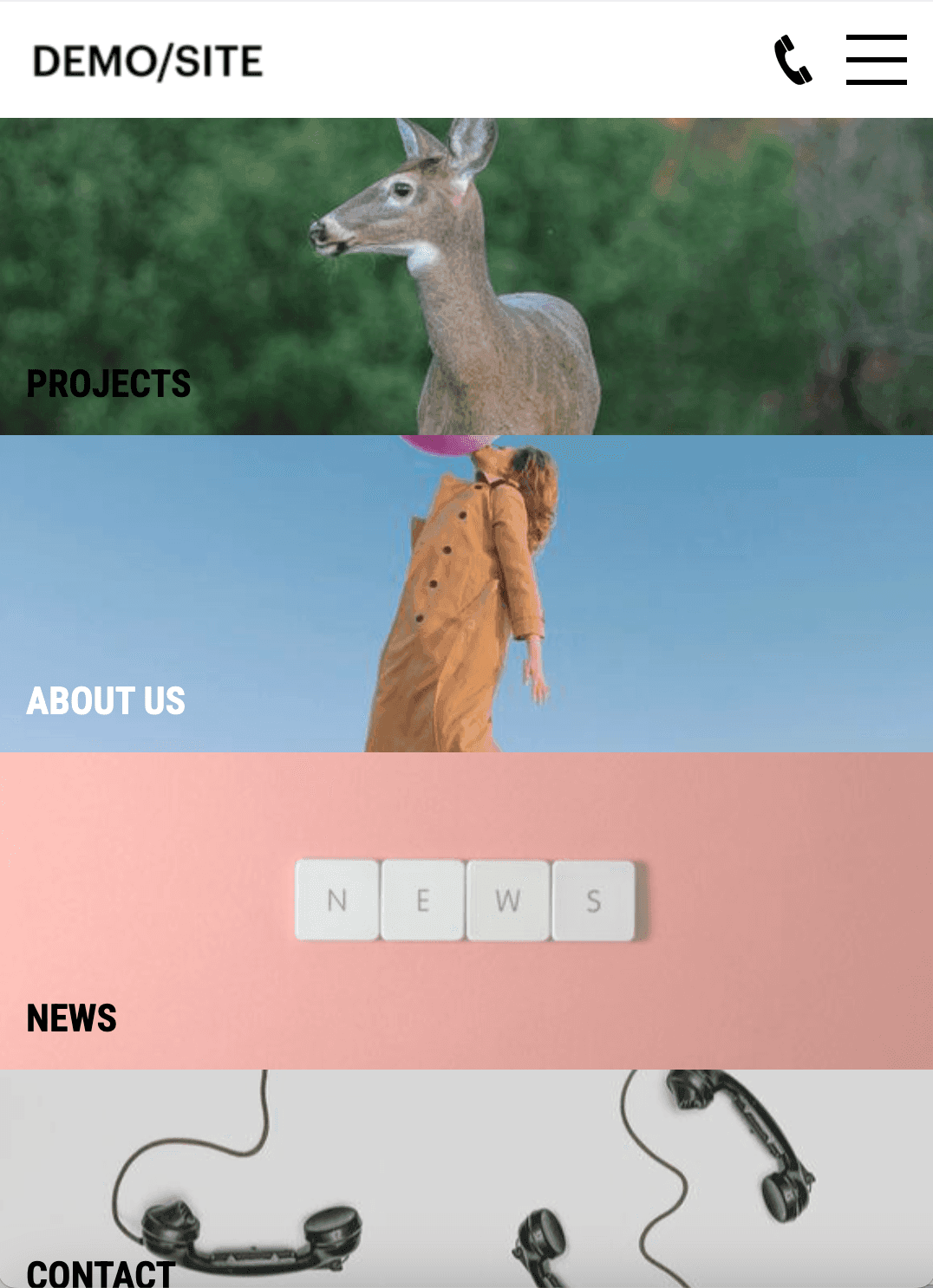 demosite mit Sitejet mobile
