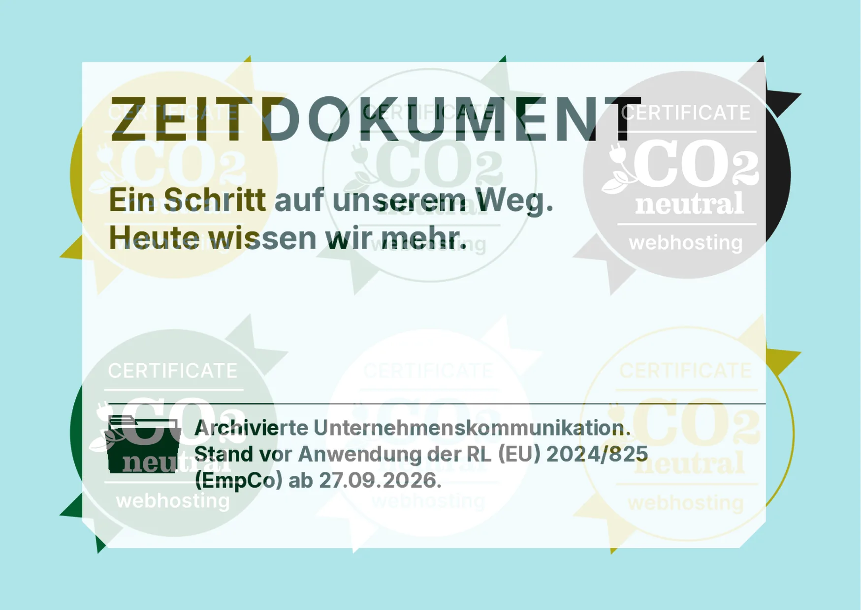 Webhosting CO2-Bilanz Zertifikat