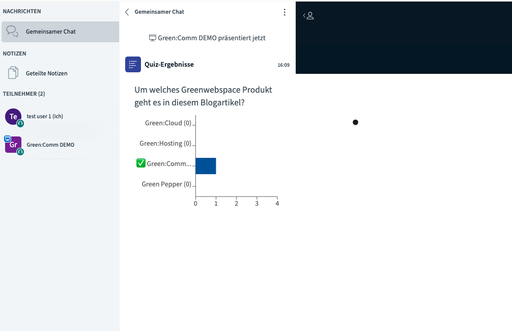 BigBlueButton Umfrage Quiz