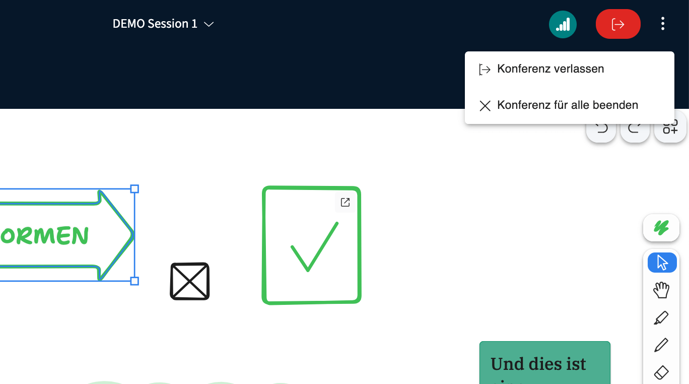 BBB Konferenz verlassen oder beenden