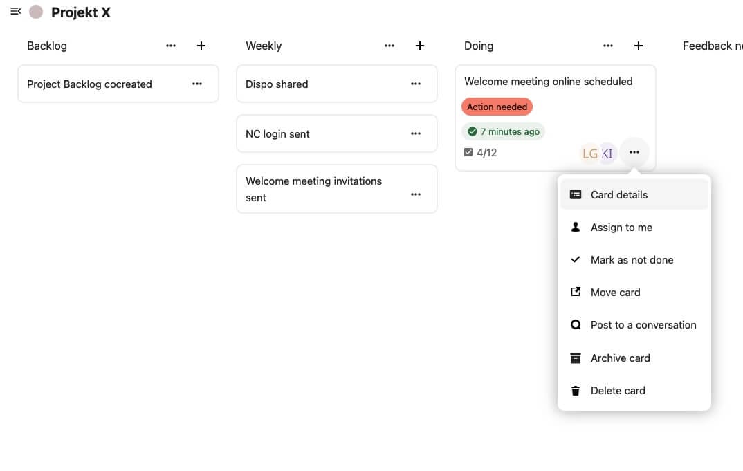 Nextcloud Deck App Kanban Stil
