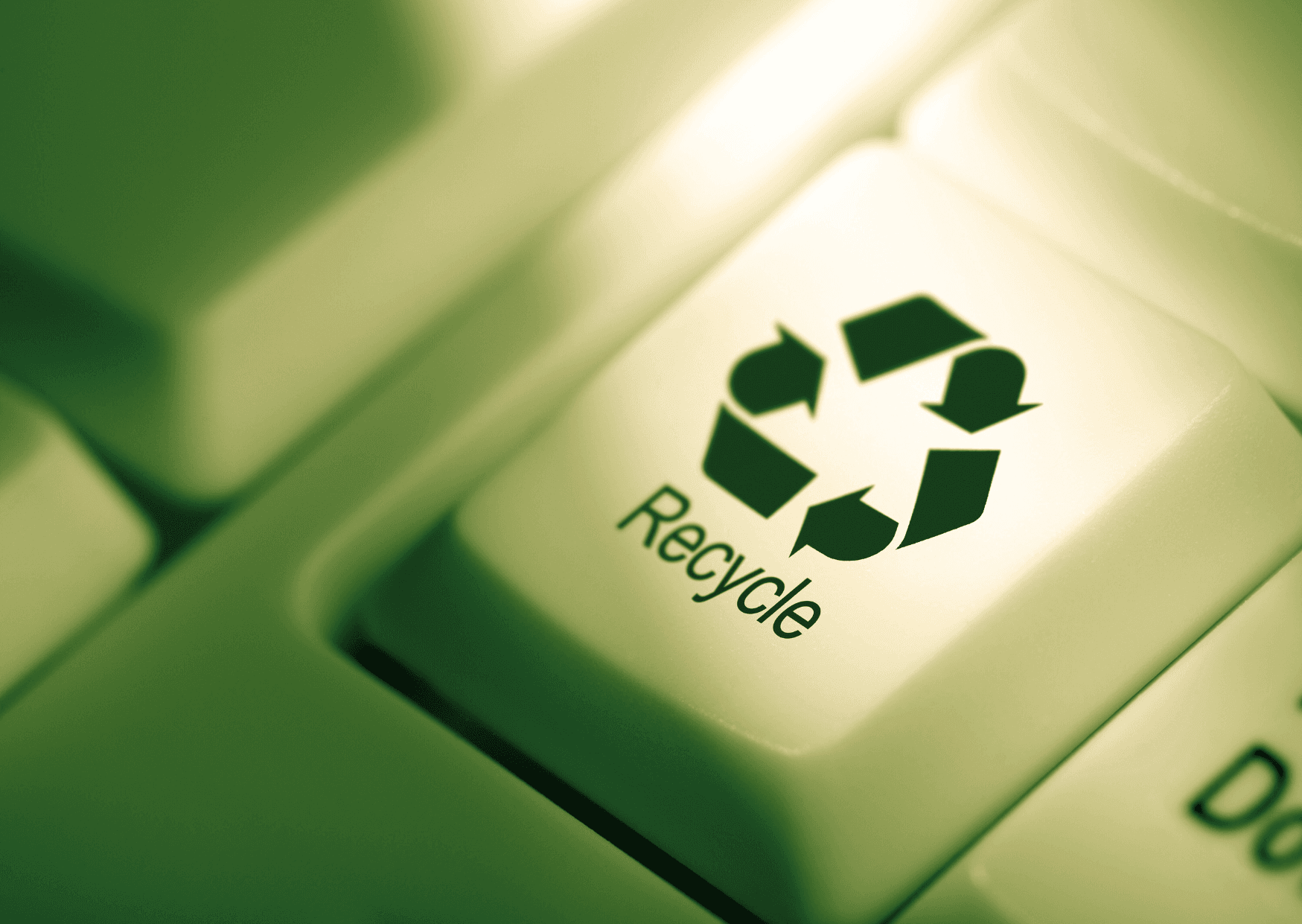 Tastaturbutton mit Recycling Symbol
