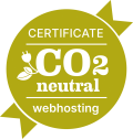 Zertifikatsbadge für CO2-neutrales GreenWebspace Business Hosting Österreich